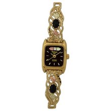 Black Hills Gold Black Dial Ladies Onyx Gold Analog 9-WB83O-CB