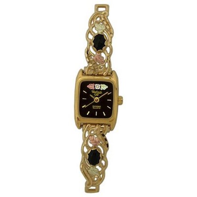 Black Hills Gold Black Dial Ladies Onyx Gold Analog 9-WB83O-CB