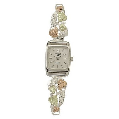 Black Hills Gold Black Dial Ladies Silver Analog 9-WB77-GS