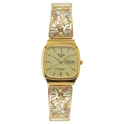 Black Hills Gold Day and Date Black Dial 9-WB10