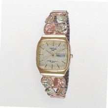 Black Hills Gold & Stainless Steel Four Tone Leaf & Grape Expansion -