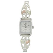 Black Hills Gold White Dial Ladies Silver Angel Analog 9-WB89-GS