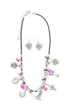 Blazin Roxx 29177 Western Charm Jewelry Set Silver/Pink