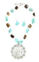 Blazin Roxx 29218 Crystal Concho Cross Jewelry Set Multicolored