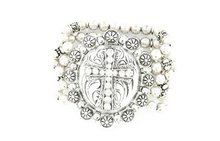 Blazin Roxx 29230 Berry Concho Cross Bracelet Silver