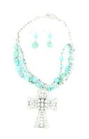 Blazin Roxx 29249 Large Cross Jewelrys Set Turquoise