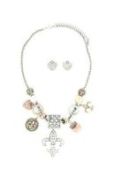 Blazin Roxx 29252 Fleur De Lis Charm Jewelry Set Silver/Gold