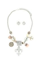 Blazin Roxx 29252 Fleur De Lis Charm Jewelry Set Silver/Gold