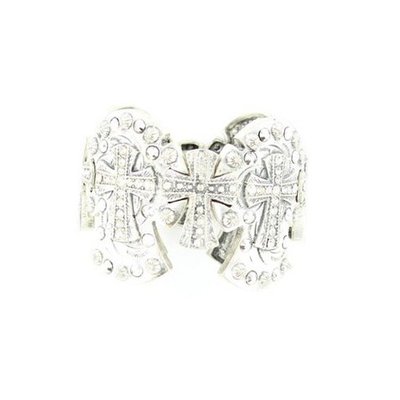 Blazin Roxx 29313 Cross Band Stretch Bracelet Silver