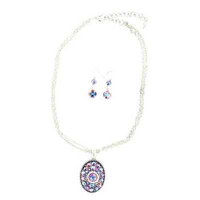 Blazin Roxx 29353 Oval Volcano Double Strand Jewelry Set Multicolor