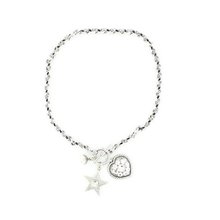 Blazin Roxx 29484 Heart and Star Necklace Silver