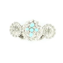 Blazin Roxx 29501 Cross Concho Band Bracelet Silver/Turquoise