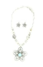 Blazin Roxx 29587 Turquoise Center Flower Jewelry Set Silver/Turquoise