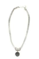 Blazin Roxx 3030001 Round Charm Snake Chain Jewelry Set Silver/Black