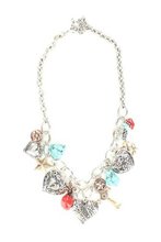 Blazin Roxx 30384 Locked Heart and Stone Jewelry Set Silver/Gold