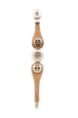 Blazin Roxx 3101637 Scallop Band Horseshoe Cross Tan