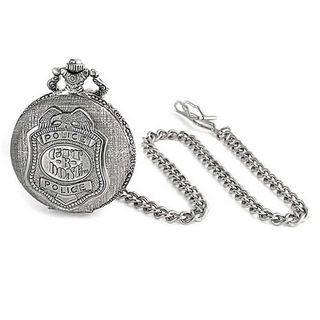Bling Jewelry Antique Style Large Police Shield Badge Message Pocket