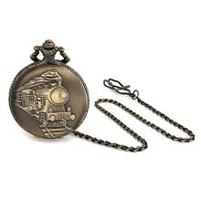 Bling Jewelry Antique Style Large Steam Engine Train Quartz Pocket