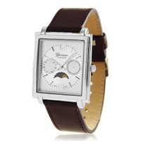Bling Jewelry Geneva Platinum Chronograph Style Brown Leather Style