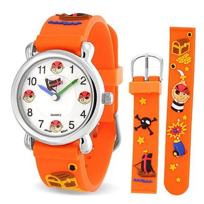 Bling Jewelry Orange Pirate Treasure Nautical Stars Kids Steel Back