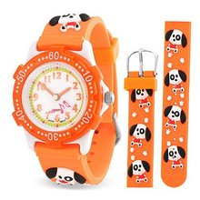 Bling Jewelry Orange Puppy Pawprints Animal Kids Stainless Steel Back