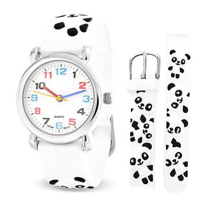 Bling Jewelry White Black Baby Panda Animal Kids Stainless Steel Back