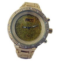 Bling MRSTER Classy Gold Plated CZ Stone Metal Strap HipHop