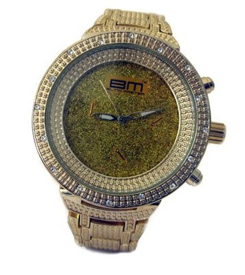 Bling MRSTER Classy Gold Plated CZ Stone Metal Strap HipHop