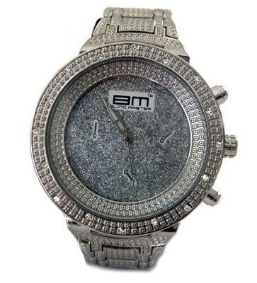 Bling MRSTER Classy Silver Plated CZ Stone Metal Strap HipHop