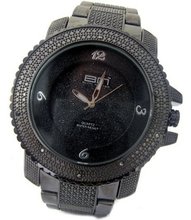 Bling MRSTER Iced out 3D Bezel Hiphop Bling Gun Metal strap