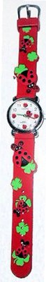 3D Ladybugs Kid's Rubber Red Band