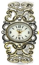 Southwest Silver & Gold Color Cuff , 7 Inches Around