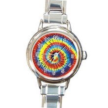 Tie Dye Design Italian Charm Metal Silvertone 12709757