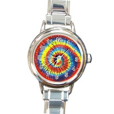 Tie Dye Design Italian Charm Metal Silvertone 12709757