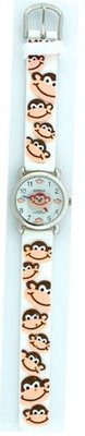 White Smiling Monkey Kid's Rubber Band
