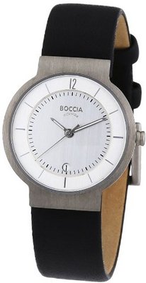 Boccia B3123-09 Ladies Titanium Black Leather Strap