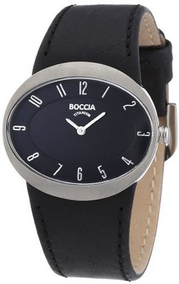 Boccia B3165-06 Ladies Titanium Black Leather Strap