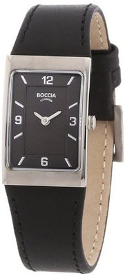 Boccia B3186-02 Ladies Titanium Black Leather Strap