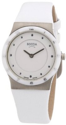 Boccia B3202-01 Ladies Titanium White Leather Strap