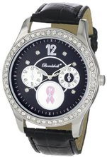 Bombshell 110655L-1 Bailey Stylish Black Croco Strap Breast Cancer Awareness