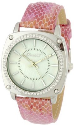 Bombshell BS1004-2PI Lea Fashionable Pink Python Strap Crystal Case