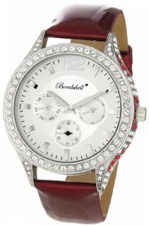 Bombshell BS1008RE Lara Dramatic Red Patent Strap Crystal Case