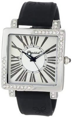 Bombshell BS1052BS Lauren Trendy Black Silicone Strap Crystal Case