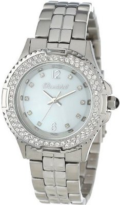 Bombshell BS1075-STEEL/MOP Harmony Swarovski Crystal Stone Case Stainless Steel Bracelet