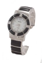 Bora Black Onyx Cuff Inlay Style with Crystal Accents