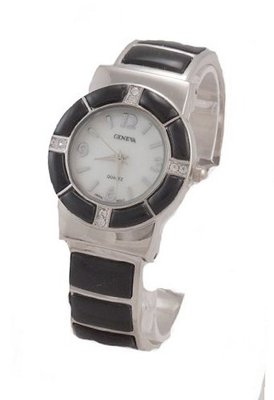 Bora Black Onyx Cuff Inlay Style with Crystal Accents