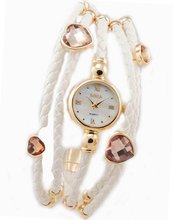 Bora Five-Rope Rhinestones studs , White, Gold Tone