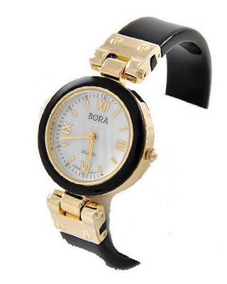 Bora Gold-tone And Black Bangle Cuff