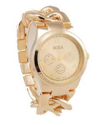 Bora Gold Tone Oversized Interlocked Chain Band