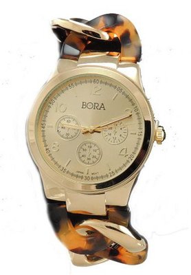 Bora Gold Tone/tort-GEN Oversized Interlocked Chain Band